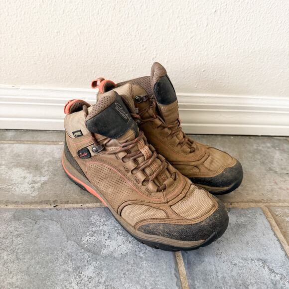 Clarks Gore-Tex Hiking Boots Tan Brown Waterproof Trail Shoes Men’s 9 main image 8